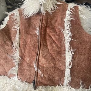 fashion forward cozy fur suede vest